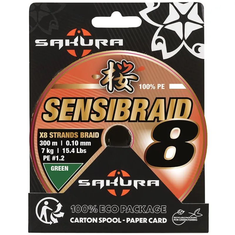 Sakura Tresse Sensibraid 8X Green - 300M * Tresses - Fils - Bdl Mer