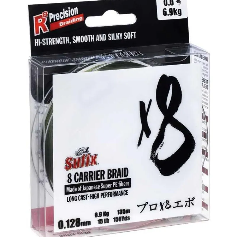Sufix Tresse X8 Vert - 300M * Fils - Tresses Carpe