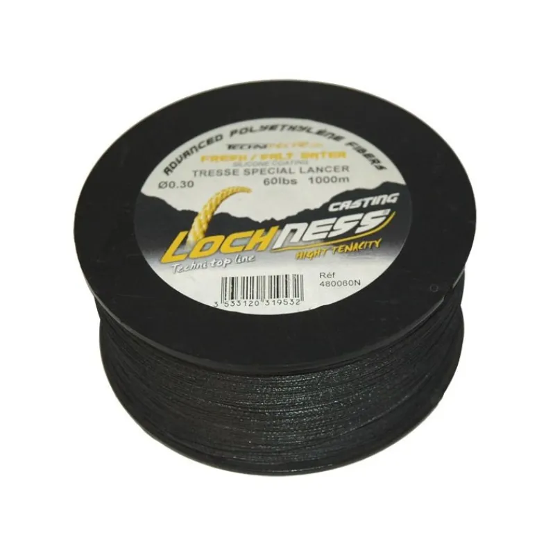 Technipêche Tresse Loch Ness Noir - 1000M * Fils - Tresses Silure|Fils - Tresses Carpe