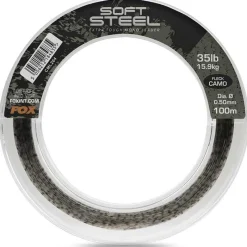 Fox Tête De Ligne Soft Steel Fleck Camo Leader * Fils - Tresses Carpe