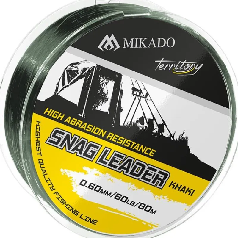 Mikado Tête De Ligne Snag Leader Kaki - 80M * Fils - Tresses Carpe