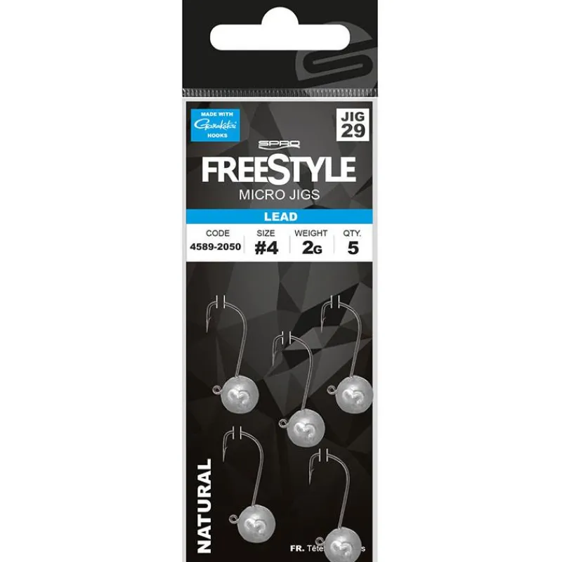 Freestyle Tëte Plombée Micro Jig29 - Natural - Par 5 * Têtes Plombées