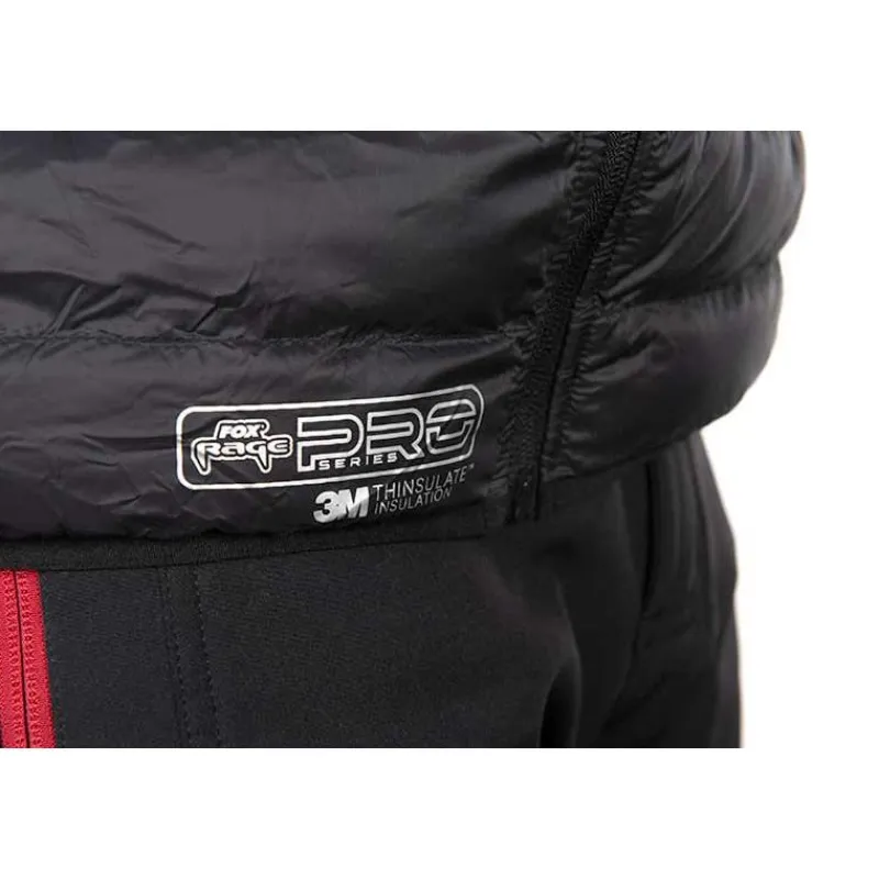 Fox Rage Veste Sans Manche Homme Pro Series Reversible Lightweight Quilted Gilet - Noir/Rouge * Vestes De Pêche
