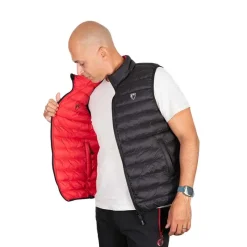 Fox Rage Veste Sans Manche Homme Pro Series Reversible Lightweight Quilted Gilet - Noir/Rouge * Vestes De Pêche