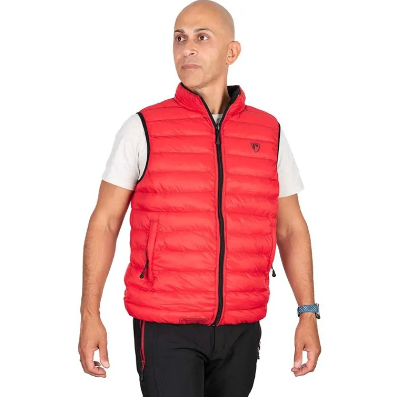 Fox Rage Veste Sans Manche Homme Pro Series Reversible Lightweight Quilted Gilet - Noir/Rouge * Vestes De Pêche