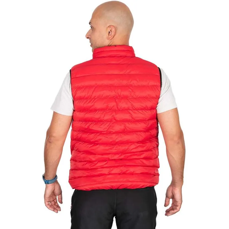 Fox Rage Veste Sans Manche Homme Pro Series Reversible Lightweight Quilted Gilet - Noir/Rouge * Vestes De Pêche